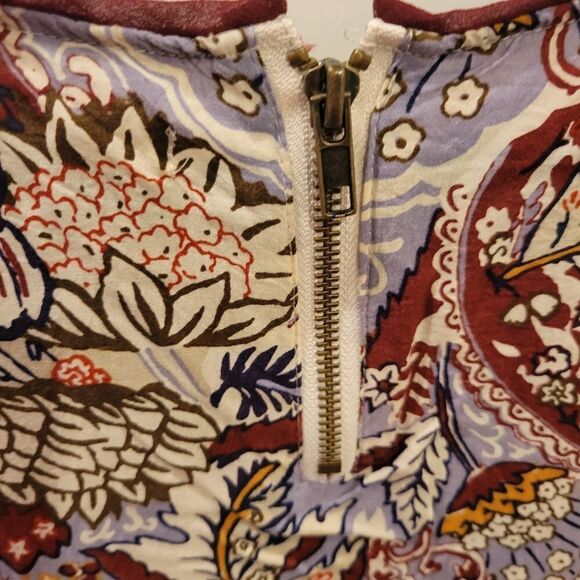 S SILENCE + NOISE ANTHROPOLOGIE FLOWY FLORAL BACK ZIP DRESS SMALL - Picture 3 of 13